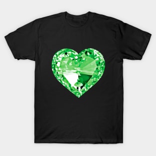 Green Heart Shaped Diamond T-Shirt